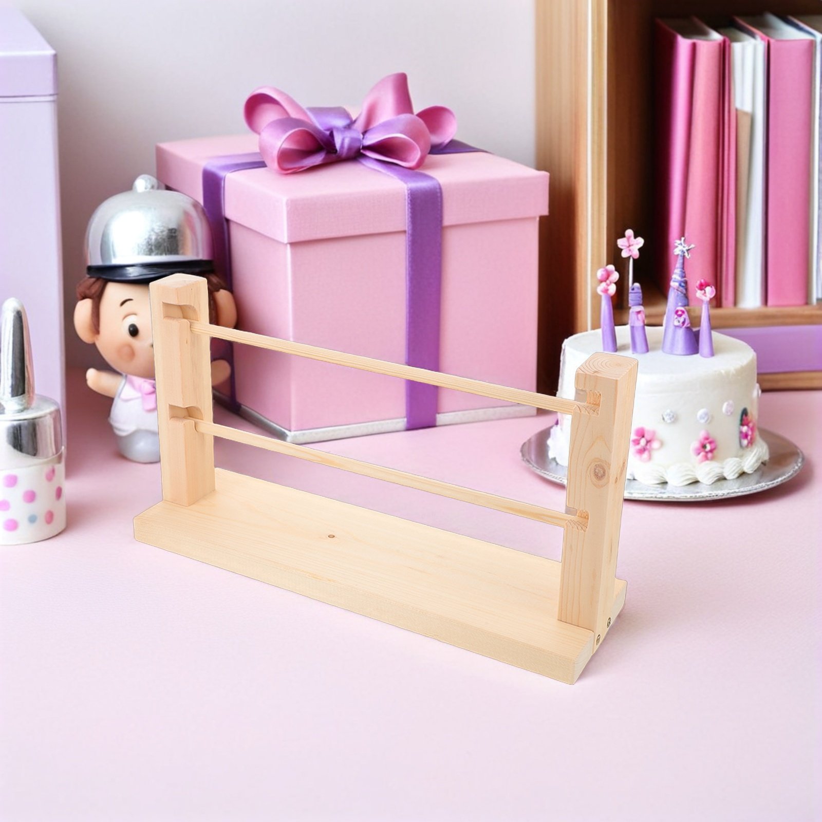 The Florist Supply Shop - Wooden Ribbon Organizer Rack 2-Tier Ribbon