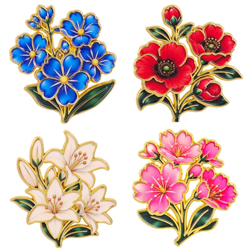 Supply Florist - Cute Vintage Colorful Floral Enamel Pin