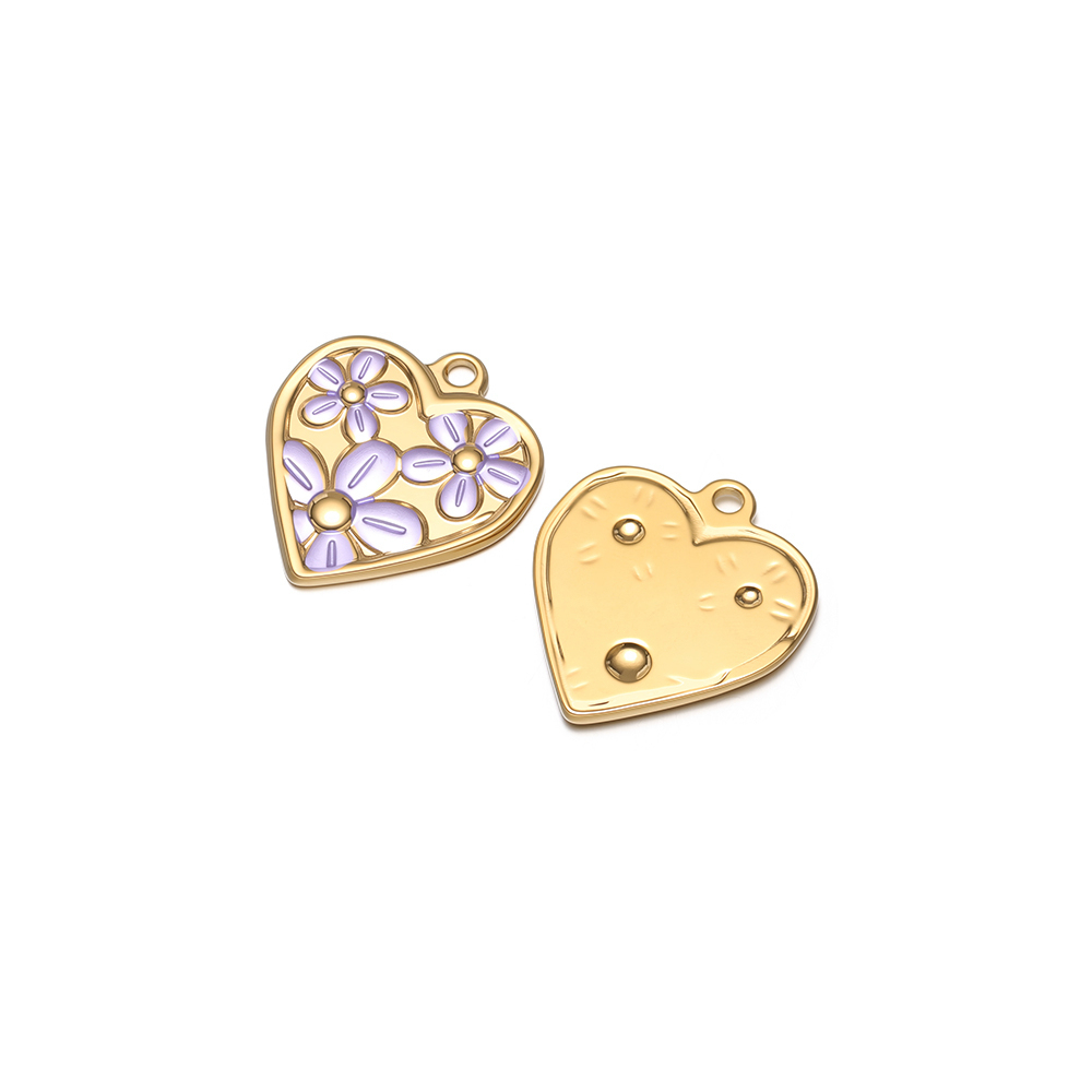 Flower Supplies - 4Pcs Stainless Steel Heart Shape Charms