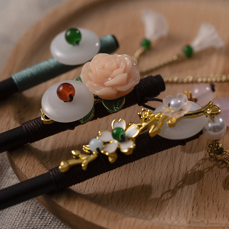 1Pc Wooden Hairpin Headdress f - Supply Florist review and price
