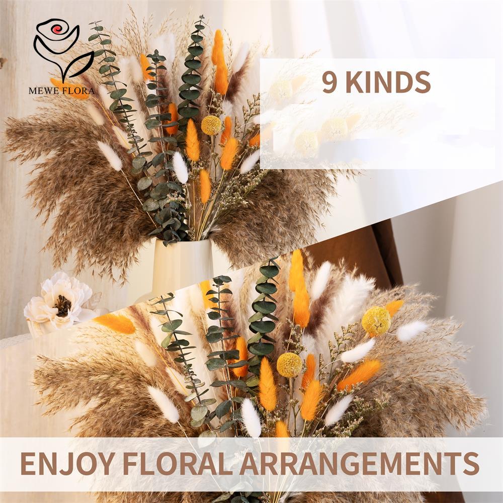 65Pcs Orange Pampas Grass Bouq - Dried Flower Bunch review and price