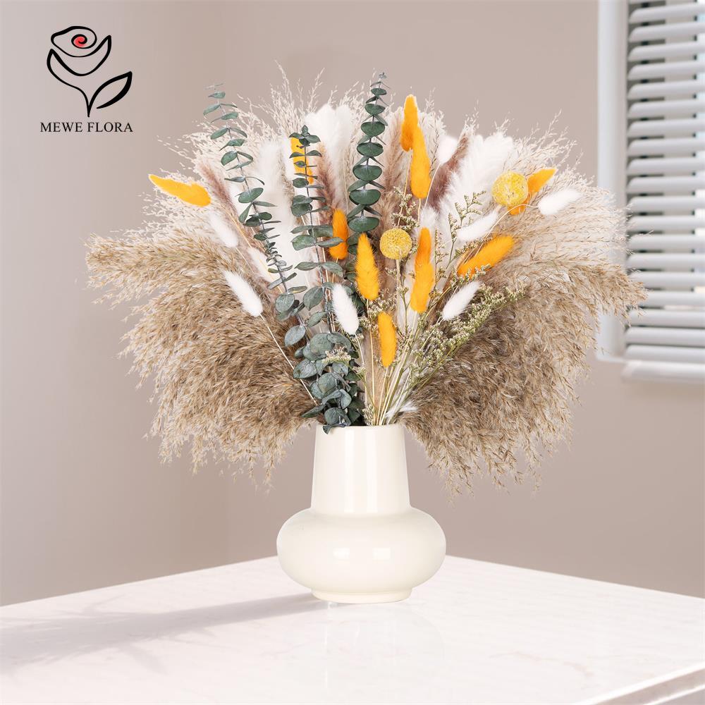 65Pcs Orange Pampas Grass Bouq - Dried Flower Bunch review and price