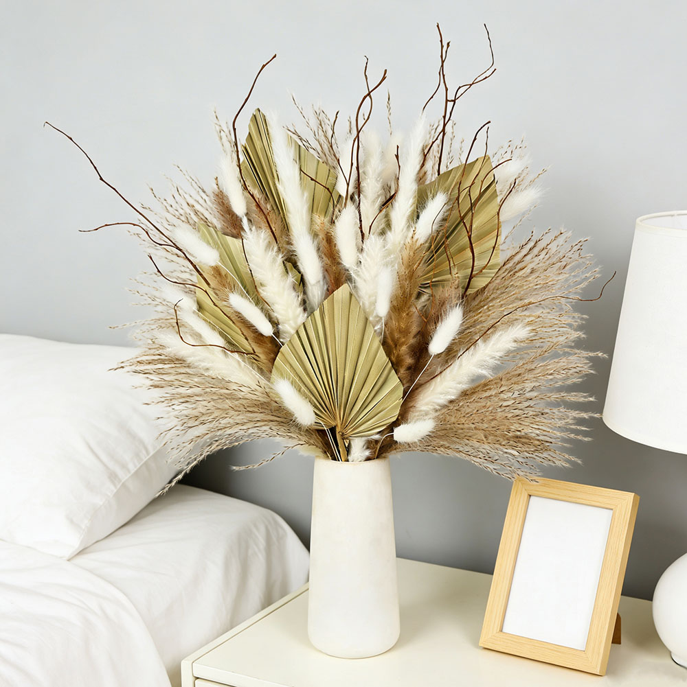 Natural Dried Palm Leaves Bouq - Dried Flower Bunch review and price