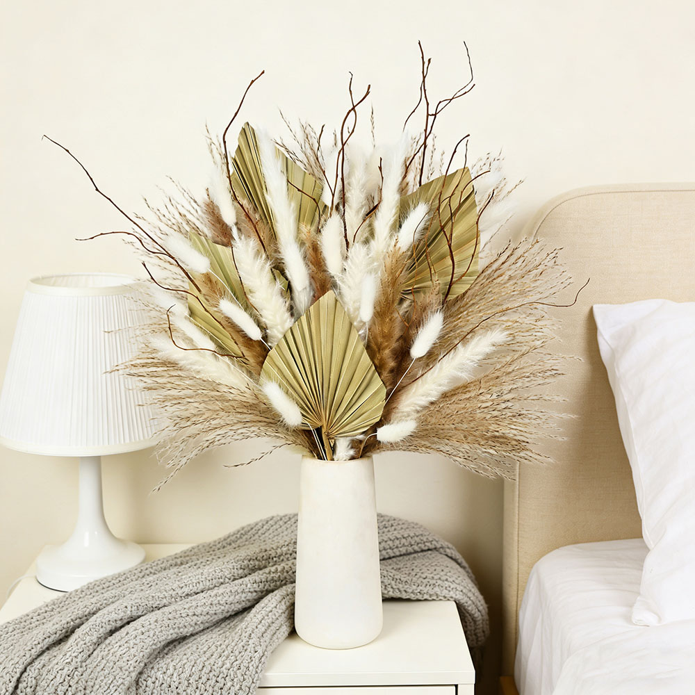 Natural Dried Palm Leaves Bouq - Dried Flower Bunch review and price