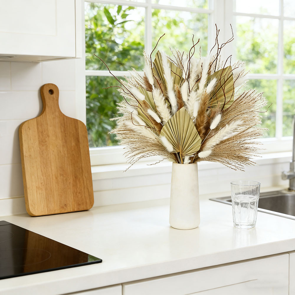 Natural Dried Palm Leaves Bouq - Dried Flower Bunch review and price